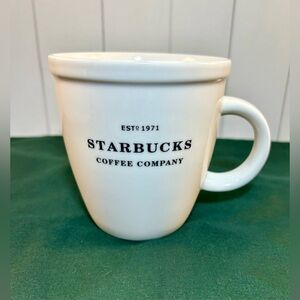 Starbucks Barista Mug 2007; Est 1971 Classic White Ceramic Abbey Coffee Cup 18oz